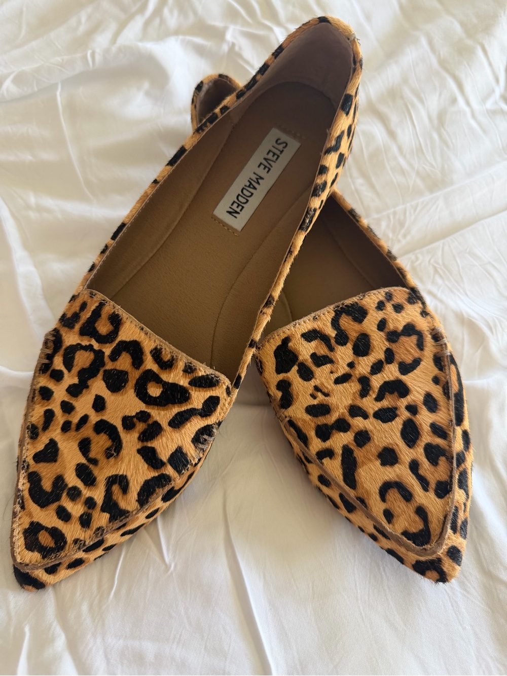 Steve Madden Featherl Leopard Calf Hair Loafers Women’s 7.5M